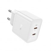 Сетевое зарядное устройство Hoco N35 (PD45W 2Type-C) цвет: белый