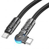 Дата-кабель Hoco U118 Type-C to Type-C (60W,вращающийся,1.2 м) цвет: Чёрный