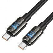 Дата-кабель Hoco U143 Type-C to Type-C (240W,дисплей,1,2 м) цвет: Чёрный