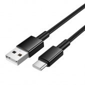 Дата-кабель Hoco X119 Type-C (нейлон 1м., 3 A) цвет: Чёрный