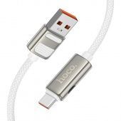 Дата-кабель Hoco U137 Type-C (5A,быстрая зарядка,дисплей 1.2 м) цвет: белый