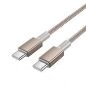 Дата-кабель Hoco X119 Type-C to Type-C (60W,нейлон,1 м) цвет: Золотой