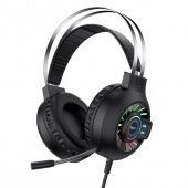 Наушники Hoco ESD04 полноразмерные игровые с микрофоном (2 м.,USB+3,5 мм, переходник 2*3,5мм) цвет: чёрный
