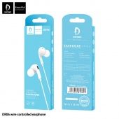 Наушники Denmen DR06 с микрофоном (1.2 м), цвет: белый