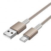 Дата-кабель Hoco X119 Type-C (нейлон 1м., 3 A) цвет: Золотой