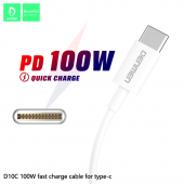 Дата-кабель Denmen D10C Type C to Type C (1м, PD 100W) цвет: белый