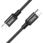 Дата-кабель Hoco X14 Type-C to IP  (PD, 20W,нейлон,3 м.) цвет: Чёрный