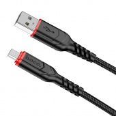 Дата-кабель Hoco X59 Micro (2 м, 2.4 A,нейлон) цвет: Чёрный