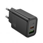 Сетевое зарядное устройство Hoco N63 (QC3.0 +PD30W Type-C) цвет: Чёрный
