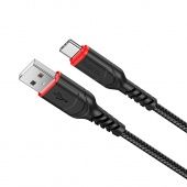 Дата-кабель Hoco X59 Type-C (1 м, 3 A,нейлон) цвет: Чёрный