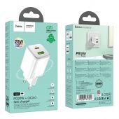 Сетевое зарядное устройство Hoco N41 (USB QC3.0 +PD20W Type-C) цвет: белый