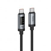 Дата-кабель Hoco U148 Type-C-Type-C (OLED дисплей,нейлон,240 W) цвет: черный 
