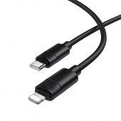 Дата-кабель Borofone BX123 Type-C to IP (1м.,силиконовый,PD 30W) цвет: черный