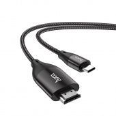 Адаптер Hoco UA16 кабель Type-C to HDMI, нейлон, HD, 2 м цвет: металлик