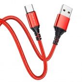 Дата-кабель BOROFONE BX54 Type-C (1м.,нейлон 3.0A) цвет: красный
