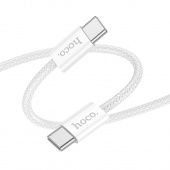 Дата-кабель Hoco X104 Type-C to Type-C (нейлон, 60W, 2 м) цвет: белый