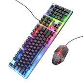 Набор игровой клавиатура+мышь Hoco GM18 с подсветкой, цвет: Чёрный
