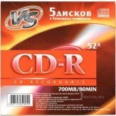 Диск VS CD-RW 80 4-12x конверт/5, РФ