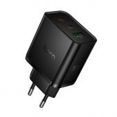 Сетевое зарядное устройство Hoco N75 (QC3.0+2PD65W Type-C)  цвет: черный 