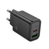 Сетевое зарядное устройство Hoco N61 (QC3.0 +PD20W Type-C) цвет: Чёрный