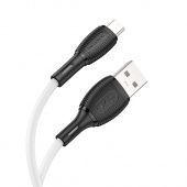 Дата-кабель Borofone BX86 Micro (силиконовый 1м., 2.4A) цвет: белый