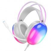 Наушники Hoco W109 полноразмерные игровые  (2 м.,USB+3,5 мм) цвет: белый