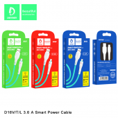 Дата-кабель Denmen D16T Type-C  (с индикатором зарядки 1м, 3.6A)