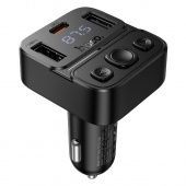 FM-модулятор с автомобильным ЗУ Hoco E87 (PD 35W+QC3.0) цвет: Чёрный