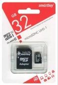 Micro SDHC карта памяти SMARTBUY 32Gb Class 10 (с адаптером SD)