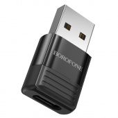 Адаптер Borofone BV18 USB "папа" в Type-C "мама" USB2.0 цвет: Чёрный