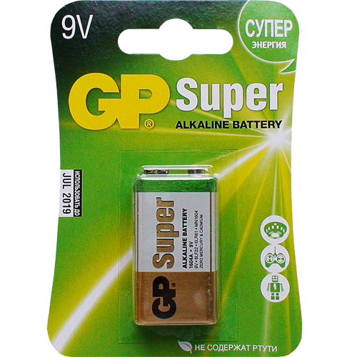 Батарейки алкалиновые GP Super 6LF22/1BP Крона
