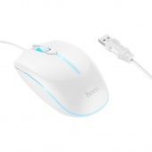 Мышь игровая проводная Hoco GM37 (2кн+кол/кн, 1.4 м) цвет: белый