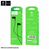 Наушники Denmen DR02 с микрофоном (1.2 м), цвет: Чёрный