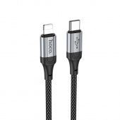 Дата-кабель Hoco X102 Type-C to IP (PD20W,нейлон,1 м) цвет: Чёрный
