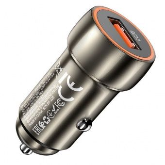 Автомобильное ЗУ Hoco Z46 (USB: QC3.0) цвет: металлик