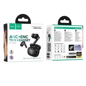 Беспроводные наушники Hoco EQ34 Plus TWS (ANC) цвет: черный   