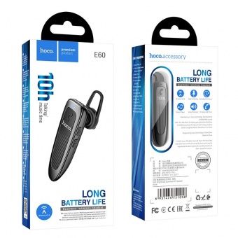 Bluetooth-гарнитура Hoco E60 цвет: Чёрный