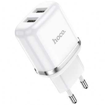 Сетевое зарядное устройство Hoco N4 (2USB: 5V 2.4A) цвет: белый