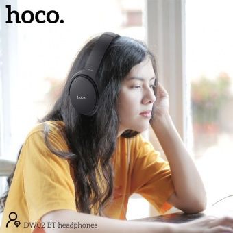 Беспроводные наушники Hoco DW02 полноразмерные с микрофоном, цвет: Чёрный