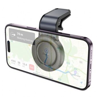 Автодержатель Hoco H59 магнитный круглый в решетку,клипса цвет: Чёрный