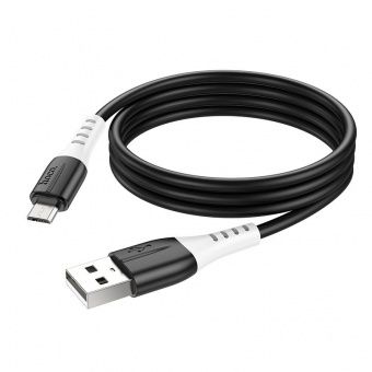 Дата-кабель Hoco X82 Micro (силиконовый 1м., 2.4A) цвет: Чёрный
