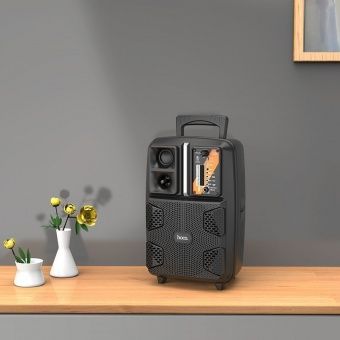 Беспроводная колонка Hoco BS37 с микрофоном цвет: Чёрный