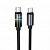 Дата-кабель Hoco DU65 Type-C to Type-C (с подсветкой, нейлон, 60W, 1 м) цвет: черный 