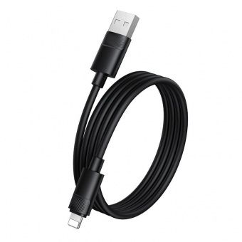 Дата-кабель Borofone BX123 IP (1м.,силиконовый) цвет: черный