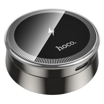 Автодержатель+беспроводная зарядка Hoco HW33 магнитное кольцо цвет: металлик