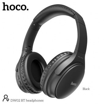 Беспроводные наушники Hoco DW02 полноразмерные с микрофоном, цвет: Чёрный