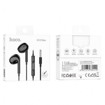 Наушники Hoco M101 Max с микрофоном (1.2 м) цвет: Чёрный