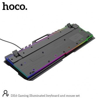 Набор игровой клавиатура+мышь Hoco DI16 с подсветкой, цвет: Чёрный