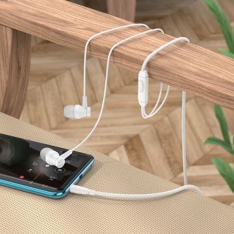 Наушники Borofone BM67 с микрофоном (1.2 м), цвет: белый