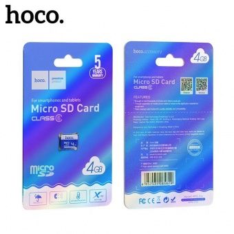 Micro SD карта памяти 4GB Class 6 HOCO (без адаптера)